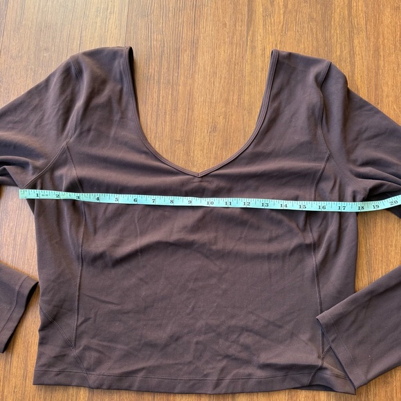 Lululemon Align Long Sleeve Shirt Crop Top Dark Brown Java Womens 12 Nulu W3EV7S - Picture 11 of 11